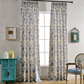 DaiRui Celadon Porcelain Design Luxury Poly Polyester Fabric Printed Living Room Bed Room Decorative Teal Window Curtain