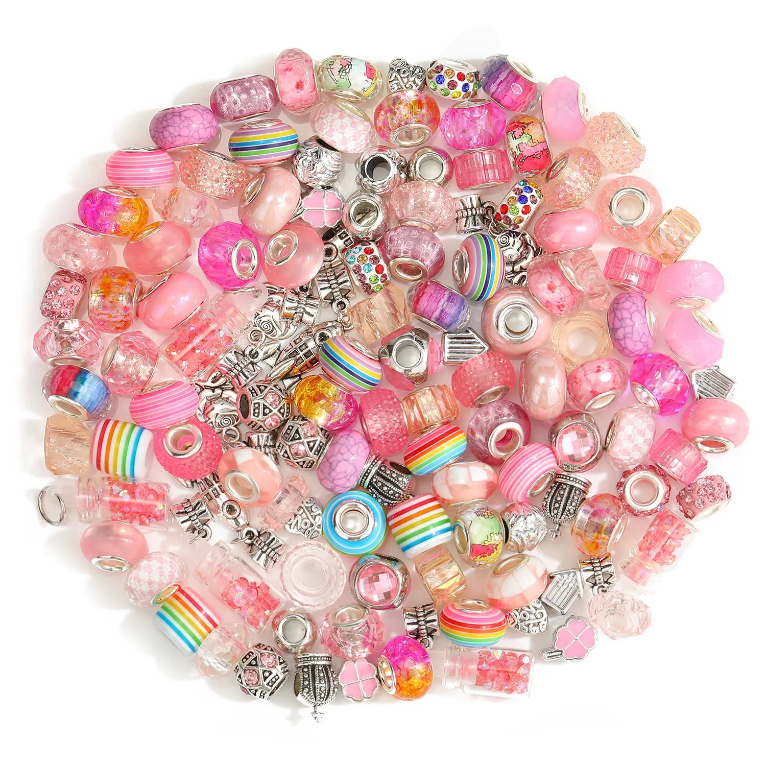 European Large Hole Spacer Beads for Jewelry Making Charm Beads Rhinestone Beads Supplies for Necklace Bracelets