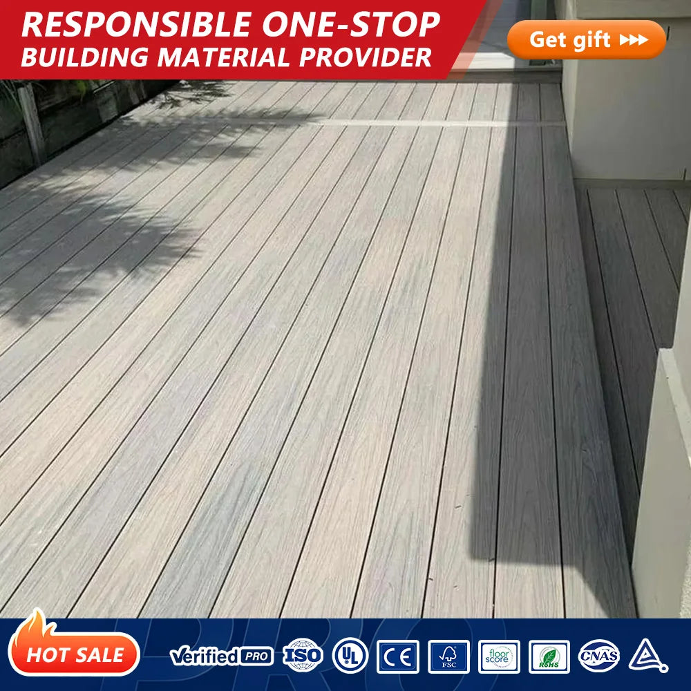 Embossed Wood Plastic Composition Wpc Deck Outdoor Teak Wood Flooring Garden Floor Tiles