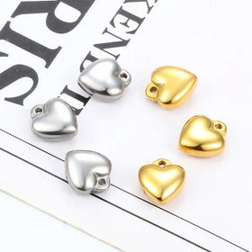 Stainless steel fine polished small love lock head Pendant Gold accessories diy necklace bracelet heart-shaped titanium matchin