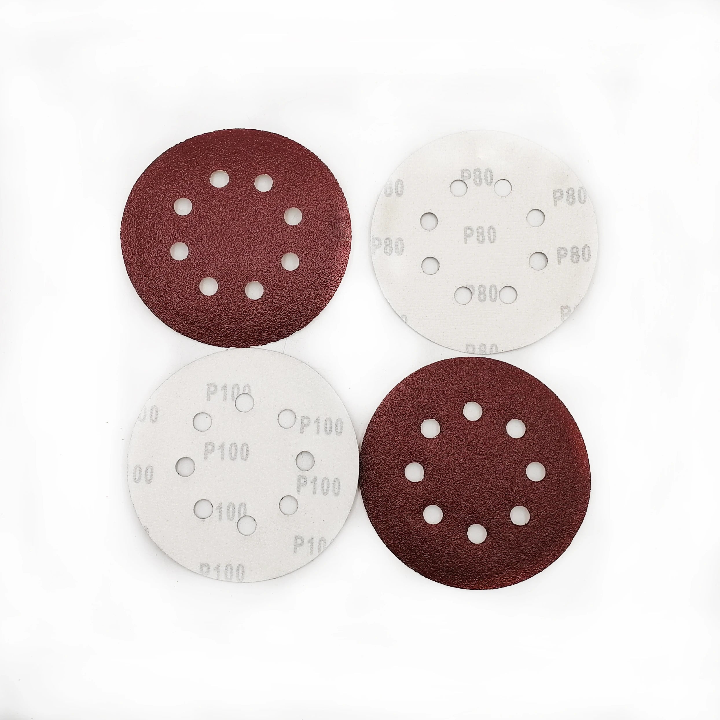 1000pcs 125mm 8holes Durable Hook and Loop Backing Aluminum Oxide Sanding Discs