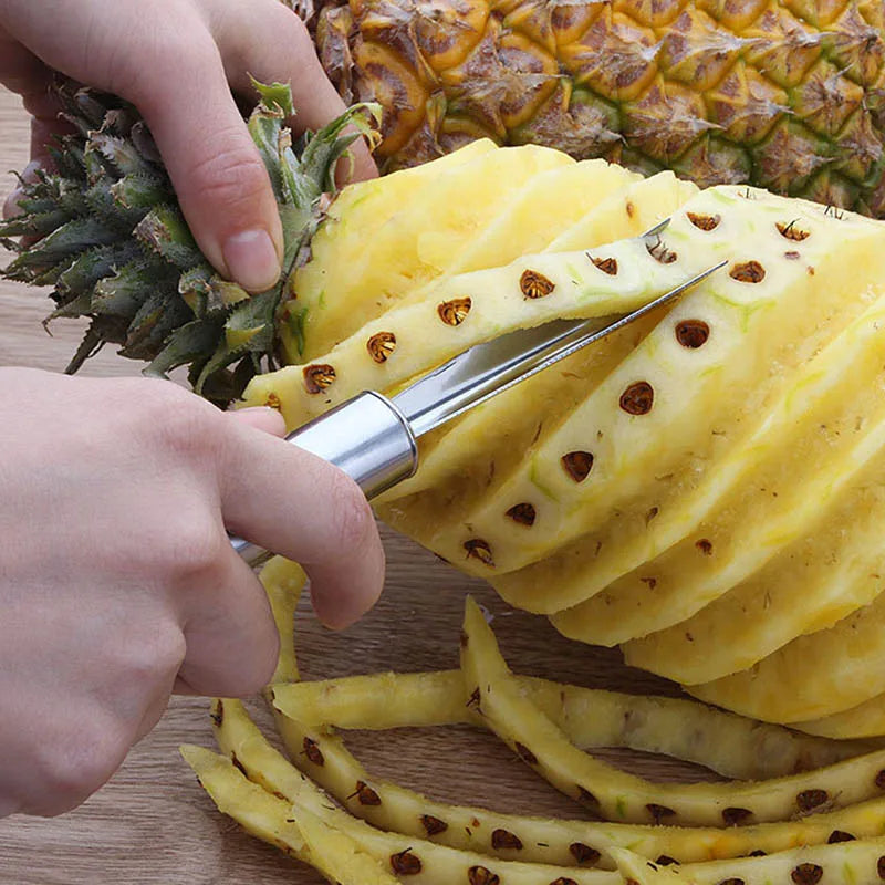 HelloWorld Household Stainless Steel Pineapple Peeler V-shaped Pineapple Peeling and Eye Removal Tool Kitchen Accessories