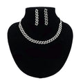 New Designs Engagement Bridal Diamond Jewelry Crystal Rhinestone Necklace Earrings Set for Ladies