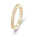 925 Sterling Silver Gold Plated  Women Wedding Fashion Geometric Hexagon Diamond Cz Zircon Ring