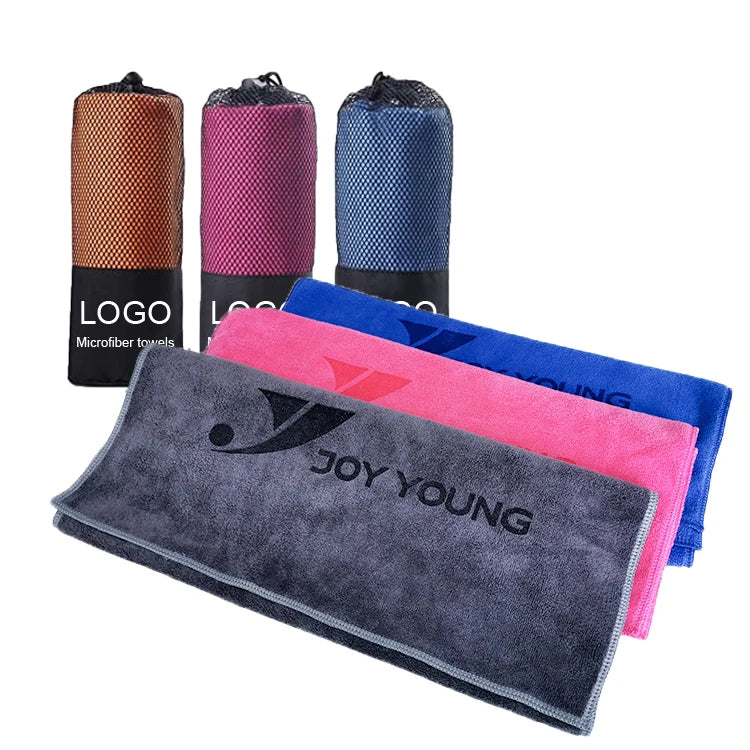 Custom Logo Design Beach Fitness Sports Towels Face Hand Absorbent Quick Drying Microfiber Gym Towel for Sports