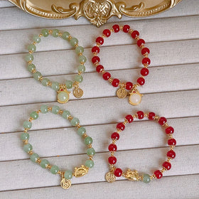 Trendy Chinese Style Jade Dragon Bracelet Female Crystal Glaze Dragon Bracelet Antique Glaze Ceremony Bracelet