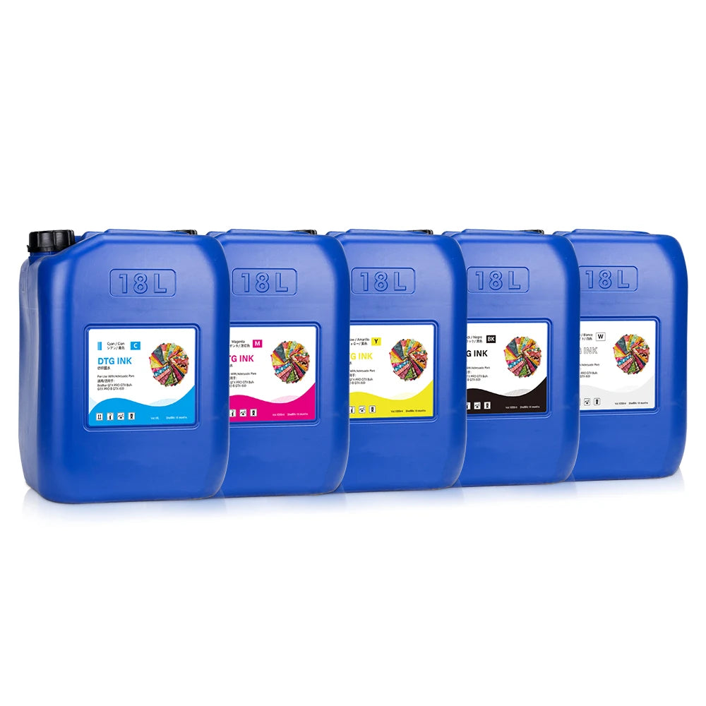 18L CMYK White DTG Ink Barrel with Chips for Brother GTX Bulk GTX PRO B GTX PRO Printer