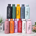 Personalized Custom Logo Double Walled Vacuum Insulated Tumbler Cup Stainless Steel Sport Water Thermo Flask Bottle with Bamboo