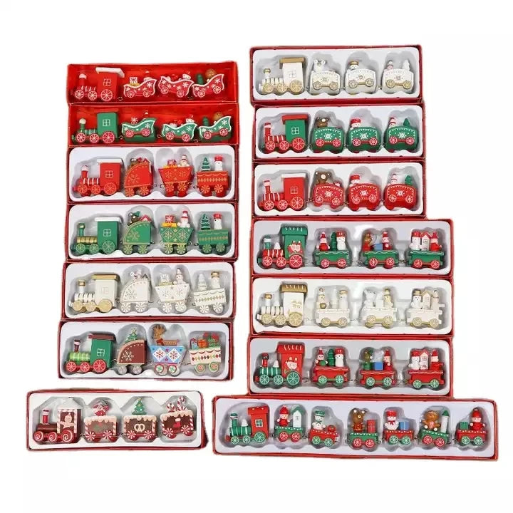 New Arrive Wooden Christmas Decorations Christmas Train for Christmas Gift