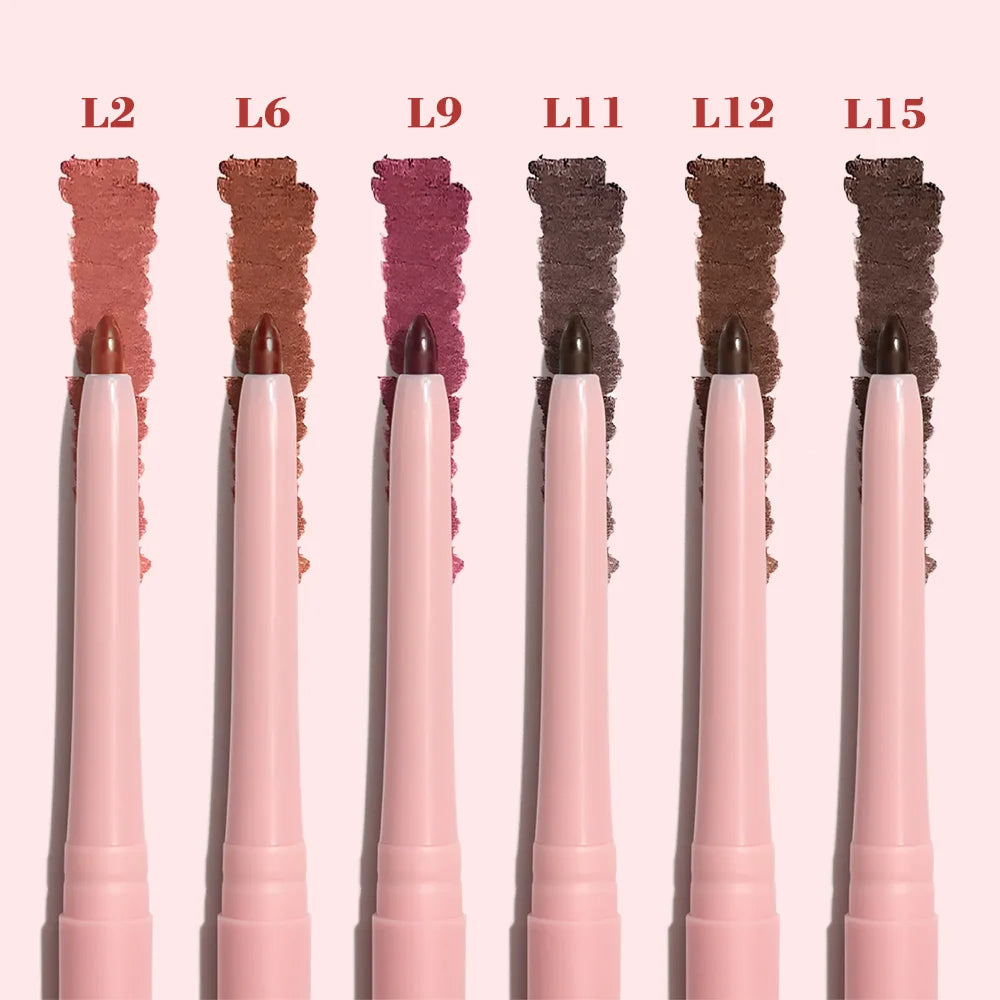 Free Sample Wholesale Custom Highly Tinted Retractable Lipliner Soft Waterproof Long Lasting Lip Liner for Mouth Shaping