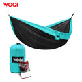 WOQI 210T Nylon Single Double Outdoor Portable Ultralight Camping Double Hammock Adjustable Tree Straps