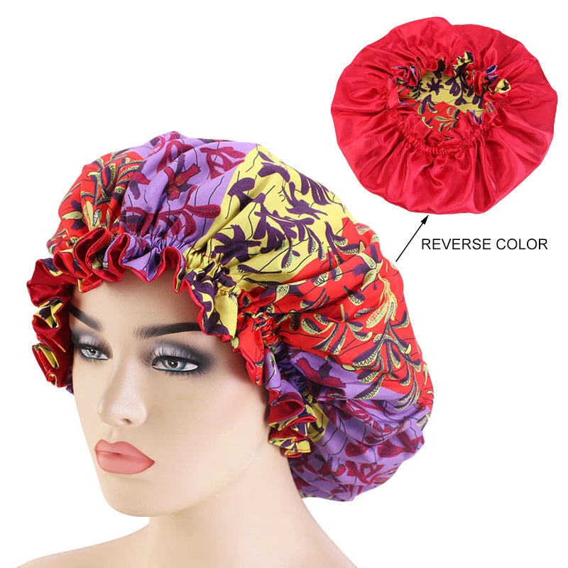 African Muslim Sleep Bonnet 100% Cotton Ankara Hair Headtie Digital Print Handmade Daily Use Sleeping Bonnet