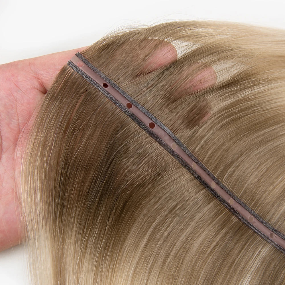 Pu Seamless Invisible Skin Weft Extension with Holes Cuticle Aligned Raw Virgin Hair XO Hole Weft