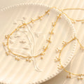 Boho Jewelry Natural Freshwater Pearl Small Charm Stainless Steel Irregular Twisted Chain Necklaces Women