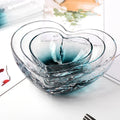 Luxury Fruit Salad Transparent Heart Shaped Home Accessories Glass Bowl Colorful Dessert Food Bowl Set