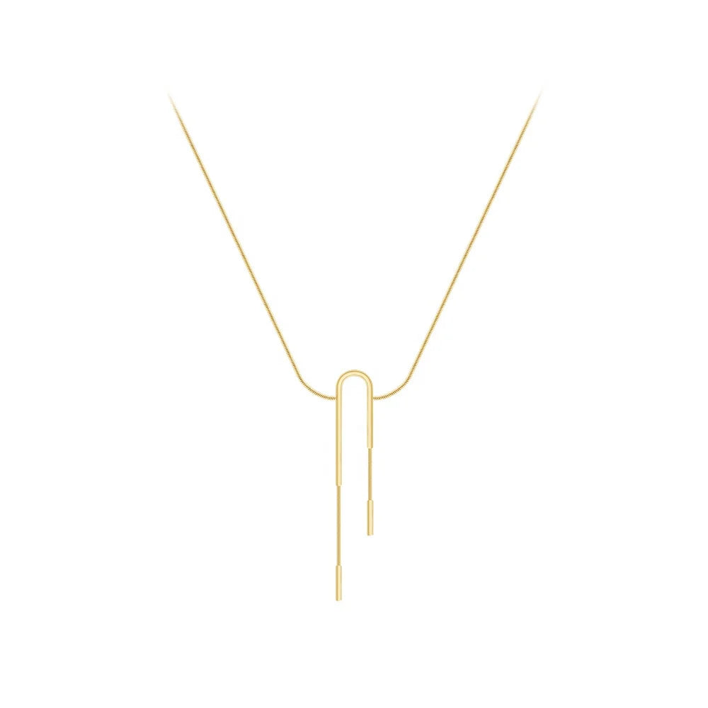 Original Design 18K Gold Plated Stainless Steel Jewelry Geometric Irregular Round Line Pendant for Women Necklace P233382