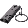 Stainless Steel Dual Tubes Whistle with Keychain Loud Emergency Whistle for Outdoor Survival