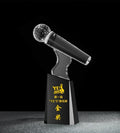 Personalized Crystal Microphone Trophy Awards with Black Base MH-NJ0256