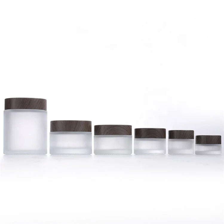 Wooden Cover 30g 50g Black and White with Gasket Mud-mask Body Milk Cosmetic Packaging Container Essence Cream Plastic Jar