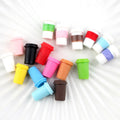 Cute Diy Accessories Artificial Coffee Cup Design 3d Resin Bottle Charms With Brand logo