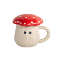 13OZ 400ml Ready Stock Red Mushroom Cute Ins Style Ceramic Mug with Cover Gift Cup Breakfast Milk Cup