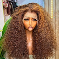 Hot Sale Waterwave Curly Wig Small Curly Hair Brown Long Curly Hair Rose Net Headgear Wig