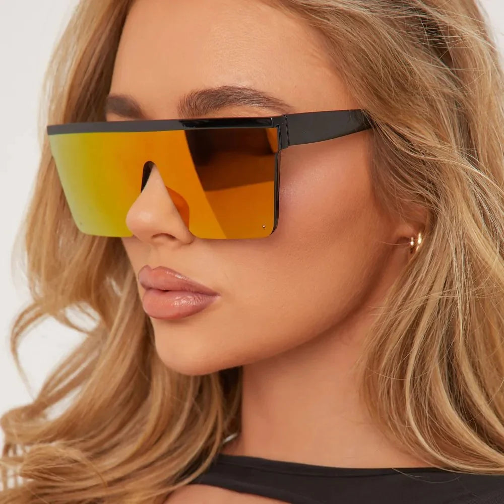 LBAshades Trend New Large Frame Square Sunglasses Oversized Luxury Mirror Sunglasses Men Women Rock Style UV400 Glasses