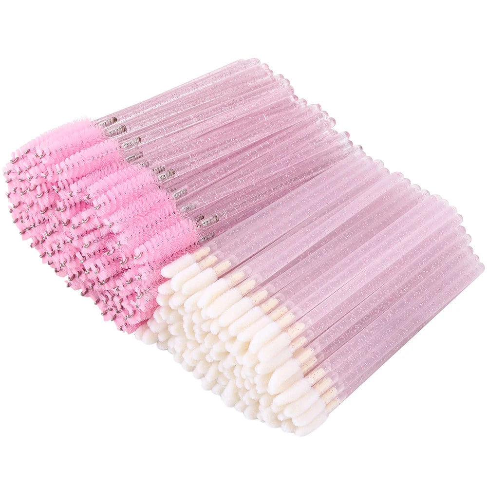 Disposable Silicone Eyebrow Spoolie Brush Custom Makeup Eyebrow Angled Brush Straightener Mascara Wands for Tinting