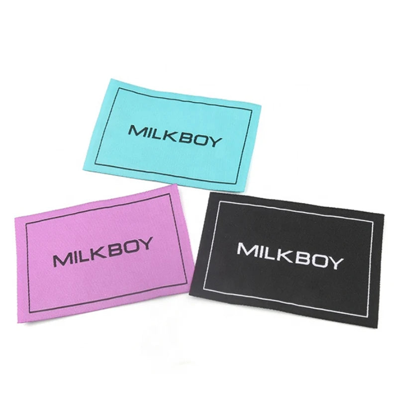 Custom High Quality Garment Brand Luxury Silk Satin Polyester Damask Lurex Woven Fabric Size Wash Labels for Woven Clothes