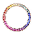 2025 Hot Colorful Watch Parts Gradient Rainbow Natural Sapphire Cubic Zirconia Moissanite 40mm Watch Bezel