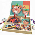 Montessori Children's Wooden 3D DIY Clown Puzzle Blocks Game Educational Professional Dress up Toys for Boys Girls
