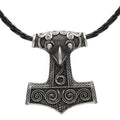 MECYLIFE Antique Viking Jewelry Leather Cord Chain Mens North Viking Thor's Hammer Pendant Necklace