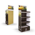 Modern Foldable 4-Tier Floor Cardboard Corrugated Display Rack Customizable Retail Display Stand
