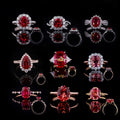 Hot Sale Customized Gold Filled Wedding Rings Lab Created Ruby Blue Sapphire pink Sapphire Ring