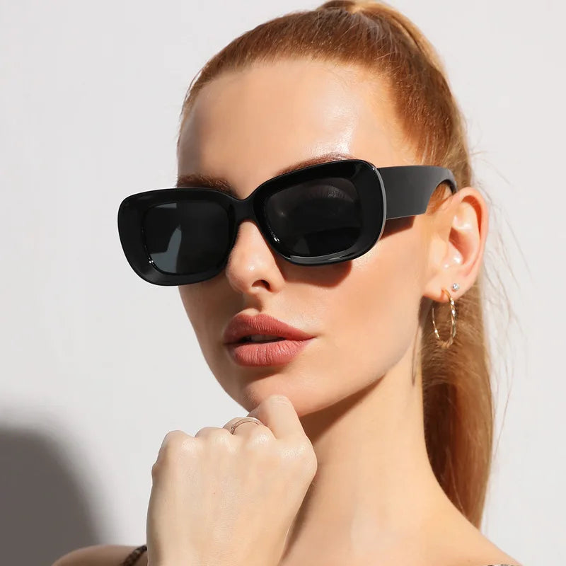UNOC 2023 Square Oversized Frame PC Sunglasses with Acrylic Lenses UV400 Protection Green Custom Logo Unisex