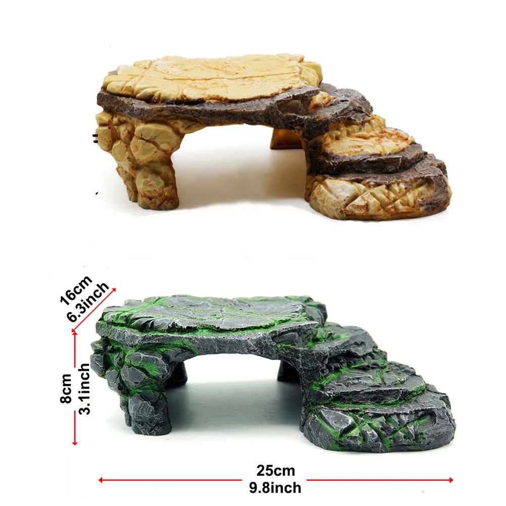 Turtle Basking Platform Tortoise Climbing Ramp Shale Reptiles Dock Resting Terrace Turtle Sunning Platform Resin