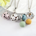 Hot Selling Unique Aroma Oil Diffuser Pendant Necklace Flower Vintage Lava Stone Bead Fragance Diffusion Necklace Women Children