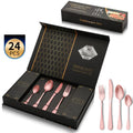 Hot Sale 1010 Stainless Steel Flatware 24 Pcs Steak Knife Fork Spoon Silverware Cutlery Set for Wedding