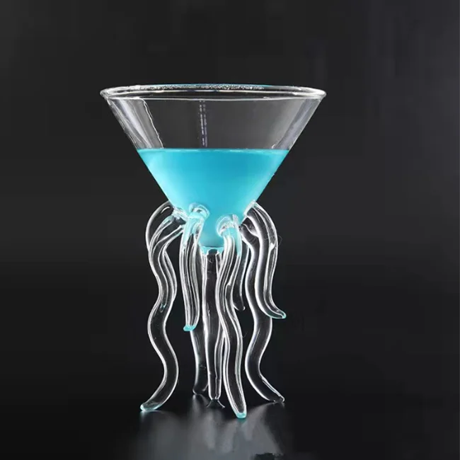 Hot Sale Bar Crystal Unique Fancy Glasses Octopus Bird Shaped Drinking Glass Cup Creative Goblet Glass