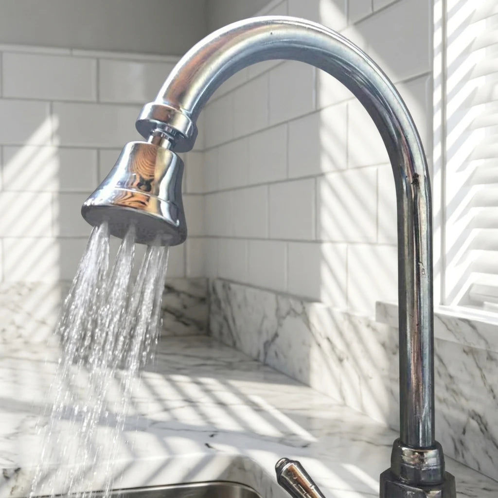 ABS Modern Kitchen Sink Faucet Adapter Chrome Dual Function 360 Degree Swivel Aerator with 2 Year Warranty for Home Apartment MegaBDM