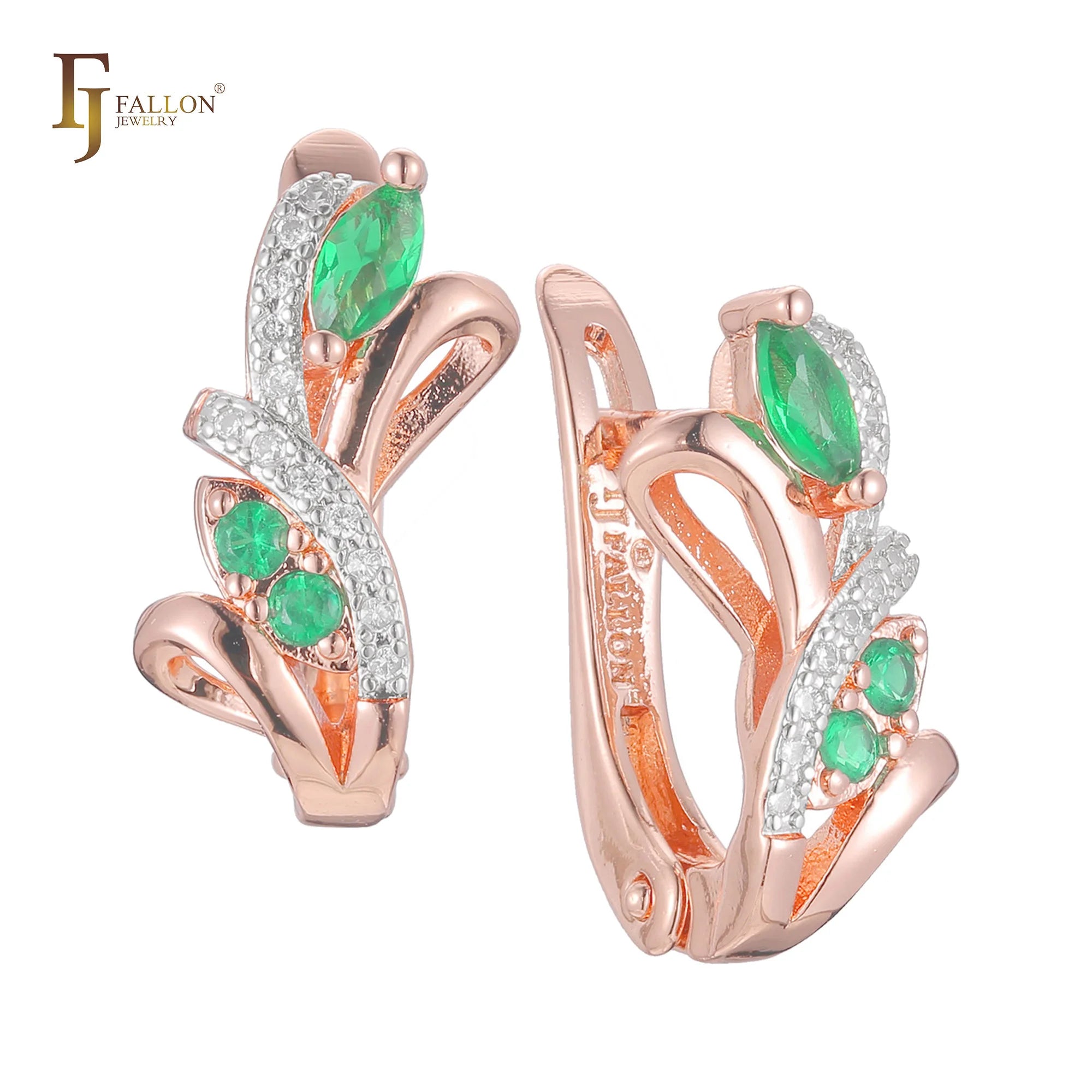 FJ Fallon Fashion Jewelry Cluster Earrings Plated in Rose Gold Two Tone Brass Based