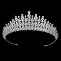 Custom Metal Bridal Pageant Crowns and Tiara  Zircon for Girls  Women Gold CZ Tiara Bride for Wedding Feast Banquet Prom BC6185