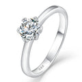 YILUN Moissanite Sterling Silver Engagement Ring Rhodium Plated Solitaire Ring Real Sterling Silver Jewelry Ring 925 for Women