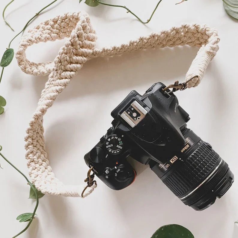 Boho Gift Photography Accessories Holder Handmade Cotton Macrame Carry Camera Sling Strap