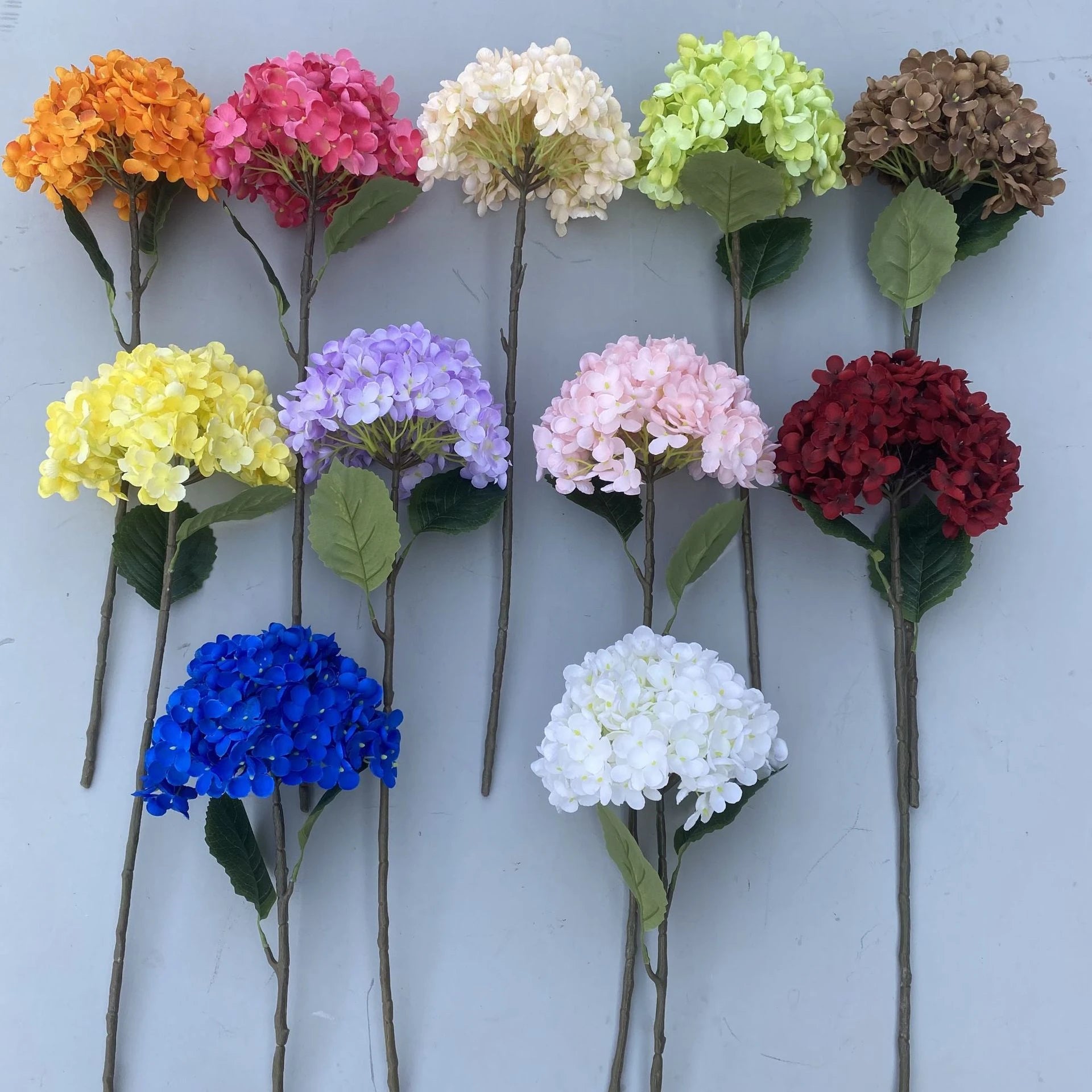 YOPIN-1622 Wholesale Wedding Silk Blue Hydrangea Artificial Hydrangeas Flowers