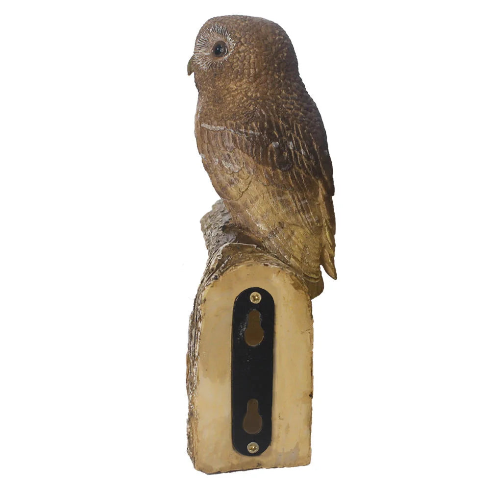 Brown Owl Figurine Resin Hand-painted Textured Feathers Artistic Style Natural Decorative Shape Outdoor Use Unique Garden Model