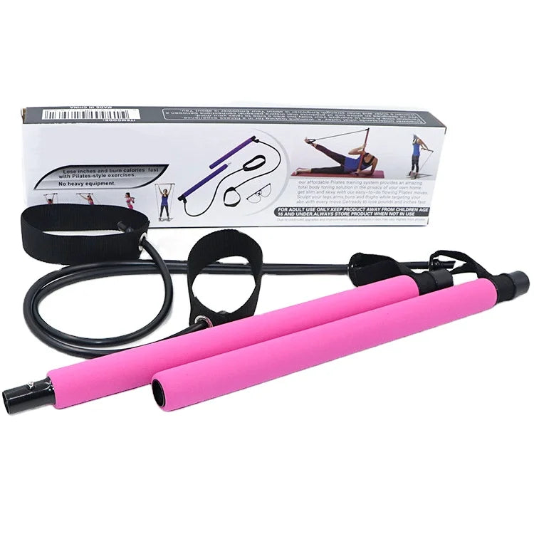 Home Gym TPE Pilates Body Shaping Portable Yoga Pilates Stick Pilates Bar Kit