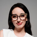 2024 Latest Fashion Retro Color Block Splicing Board Cat Eye Acetate Glasses Frame Women's Optical Eyeglasses Frames