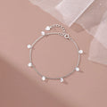 Simple Fashion Pure 925 Sterling Silver Thin Chain Shiny Zircon Diamond Charms Bracelets for Women Girls Jewelry