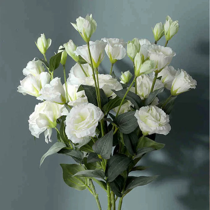 D-R025 Artificial Eternal Silk White Rose Flower Eustoma Lisianthus Red Artificial Roses Flower for Wedding Home Decor